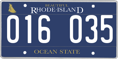 RI license plate 016035