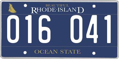 RI license plate 016041