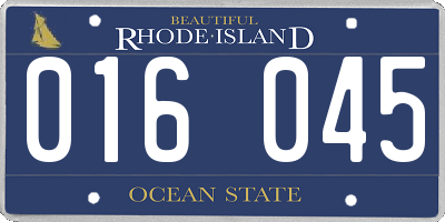 RI license plate 016045