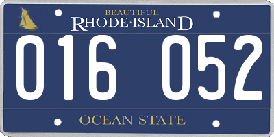 RI license plate 016052