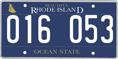 RI license plate 016053