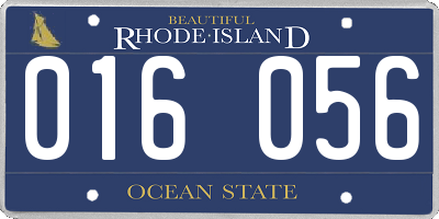 RI license plate 016056