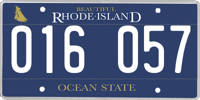 RI license plate 016057