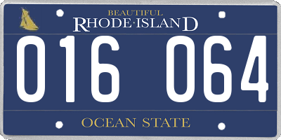 RI license plate 016064