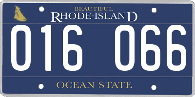 RI license plate 016066