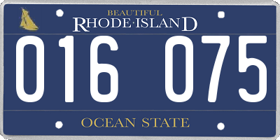 RI license plate 016075