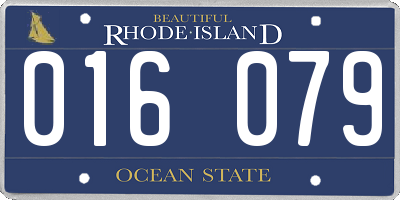 RI license plate 016079