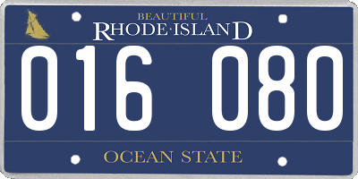 RI license plate 016080