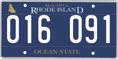 RI license plate 016091