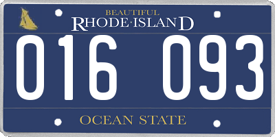 RI license plate 016093