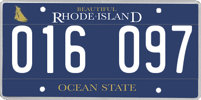 RI license plate 016097