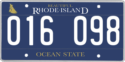 RI license plate 016098