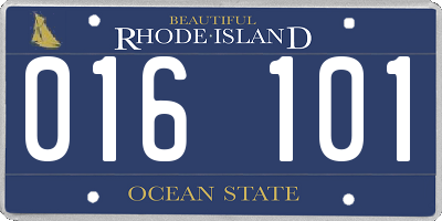 RI license plate 016101