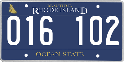 RI license plate 016102