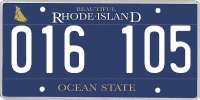 RI license plate 016105