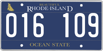 RI license plate 016109