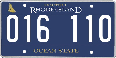 RI license plate 016110