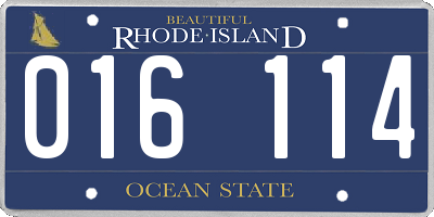 RI license plate 016114