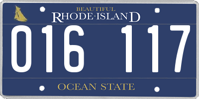 RI license plate 016117