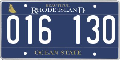 RI license plate 016130