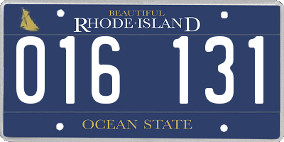 RI license plate 016131