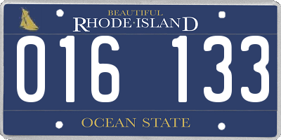 RI license plate 016133