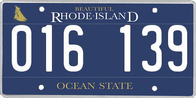 RI license plate 016139