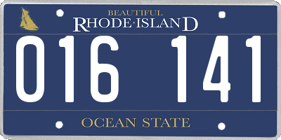 RI license plate 016141