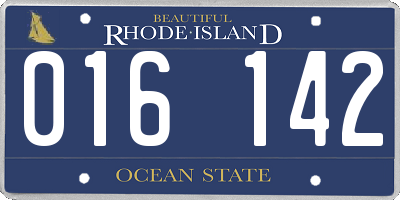 RI license plate 016142