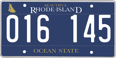 RI license plate 016145