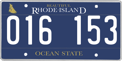 RI license plate 016153