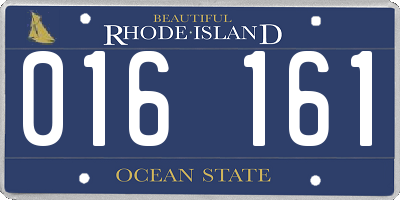 RI license plate 016161