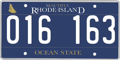 RI license plate 016163