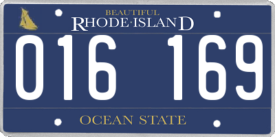 RI license plate 016169