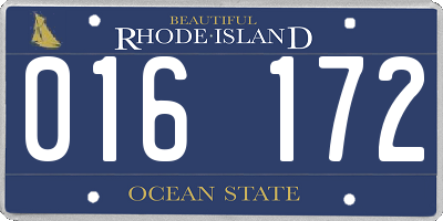 RI license plate 016172