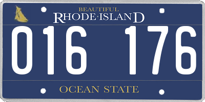 RI license plate 016176