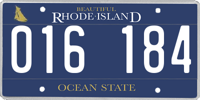 RI license plate 016184