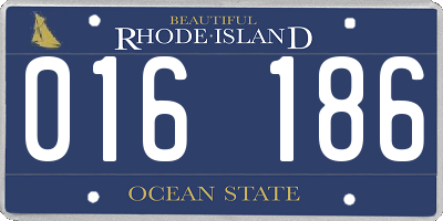 RI license plate 016186