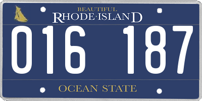 RI license plate 016187