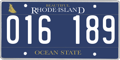 RI license plate 016189