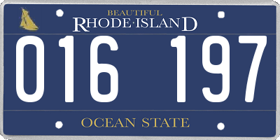 RI license plate 016197