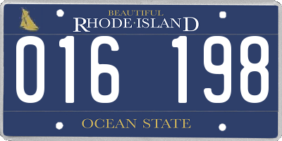 RI license plate 016198