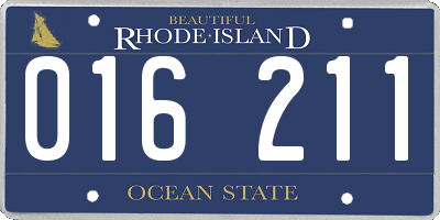 RI license plate 016211