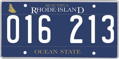 RI license plate 016213