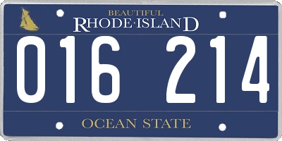 RI license plate 016214