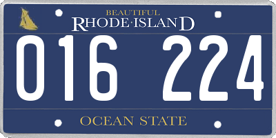 RI license plate 016224