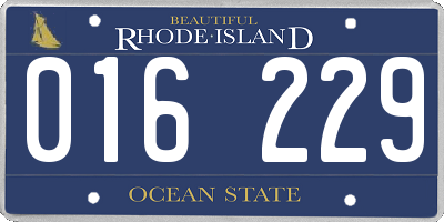 RI license plate 016229