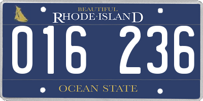 RI license plate 016236