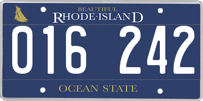 RI license plate 016242