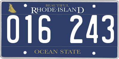 RI license plate 016243